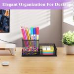 SUPEASY Black Desk Organizer with 3 Compartments