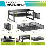 2-Tier Monitor Stand with Drawer and Pencil Holders
