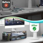 2-Tier Monitor Stand with Drawer and Pencil Holders