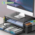 2-Tier Monitor Stand with Drawer and Pencil Holders