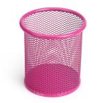 Pink Wire Mesh Pen Holder Cup for Desk