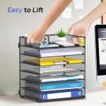 7-Tier Mesh Desk Paper Organizer with Handle