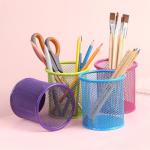Pink Wire Mesh Pen Holder Cup for Desk