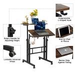 Hadulcet Mobile Rolling Standing Desk with Charging Station