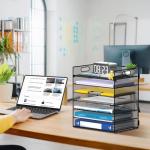 7-Tier Mesh Desk Paper Organizer with Handle