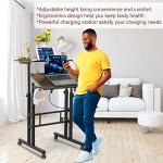 Hadulcet Mobile Rolling Standing Desk with Charging Station