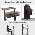 Hadulcet Mobile Rolling Standing Desk with Charging Station