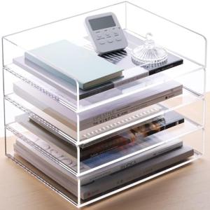 Acrylic Stackable Letter Tray - 4-Pack Organizer
