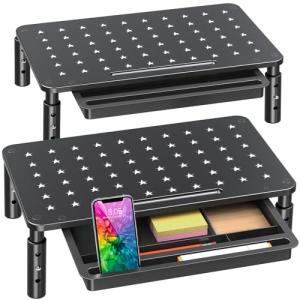 Zimilar Adjustable Monitor Stand Set with Drawer