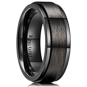 Black Stainless Steel Fidget Spinner Wedding Ring