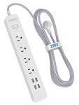 15ft Braided Surge Protector with USB Ports