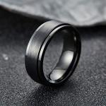 Black Stainless Steel Fidget Spinner Wedding Ring