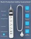 15ft Braided Surge Protector with USB Ports