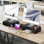 Dual Monitor Stand Riser with Drawer Storage