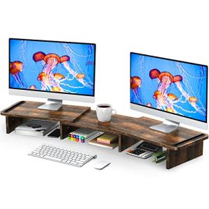 Zimilar Adjustable Dual Monitor Stand with Storage