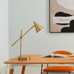 Modern Adjustable Desk Lamp with Matte Brass Finish