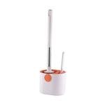 Flexible Toilet Brush and Holder Set in Orange
