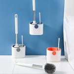 Flexible Toilet Brush and Holder Set in Orange