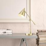 Modern Adjustable Desk Lamp with Matte Brass Finish