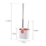 Flexible Toilet Brush and Holder Set in Orange
