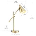 Modern Adjustable Desk Lamp with Matte Brass Finish