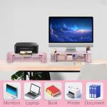 Pink Computer Monitor Stand with Drawer and Organizers