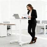 SageNest Adjustable Mobile Standing Desk - White