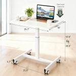 SageNest Adjustable Mobile Standing Desk - White