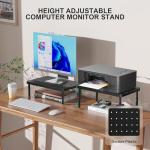 WALI Adjustable Monitor Stand with Under-Desk Storage