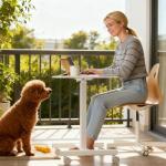 SageNest Adjustable Mobile Standing Desk - White