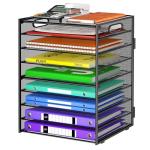 Cawukege 9 Tier Black Paper Organizer with Handle