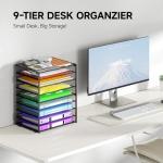 Cawukege 9 Tier Black Paper Organizer with Handle