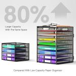 Cawukege 9 Tier Black Paper Organizer with Handle