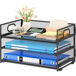 Subekyu 3-Tier Metal Desk Organizer Tray