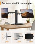Dual Monitor Stand with Power Strip and Adjustable Arms