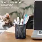 Black Mesh Pen and Pencil Holder for Desk