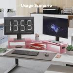 Dual Monitor Stand with Smartphone Holder, Pink