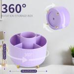 Purple 360° Rotating Pen Holder with 5 Slots