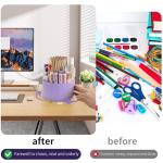 Purple 360° Rotating Pen Holder with 5 Slots