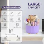 Purple 360° Rotating Pen Holder with 5 Slots