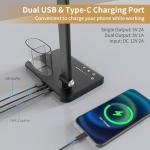 Woputne Dual Head LED Desk Lamp with USB