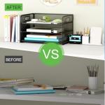 3-Tier Mesh Paper Letter Tray Organizer