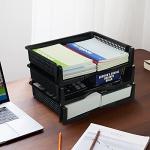 Wekioger Stackable Plastic Paper Organizer Tray Set