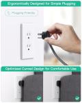 15Ft Power Strip with USB Ports for Dorms