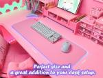 Pink RGB XL Gaming Mouse Pad with LED Lights