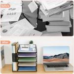 Black 5-Tier Desk Organizer and File Holder