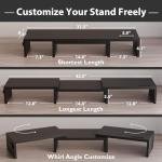 Dual Monitor Stand with Phone Holder & Storage
