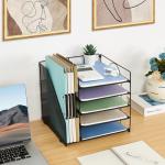Black 5-Tier Desk Organizer and File Holder
