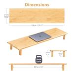 Bamboo Dual Monitor Shelf with Storage Solution