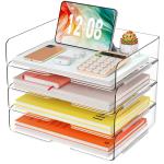 Acrylic Stackable Paper Organizer with 4 Trays
